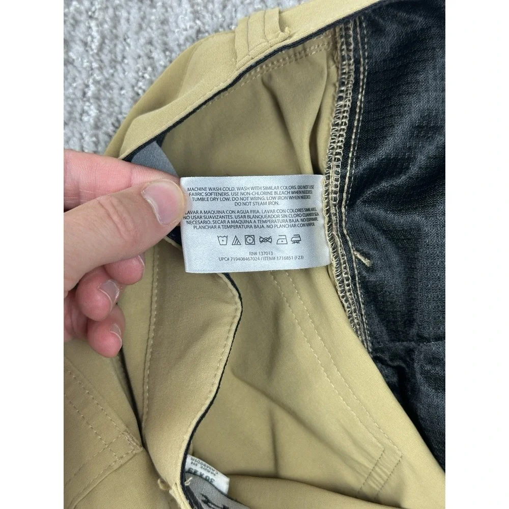 Orvis Pants Mens 36x29 Beige Stretch Water Repellent Hiking Cargo Nylon Outdoor